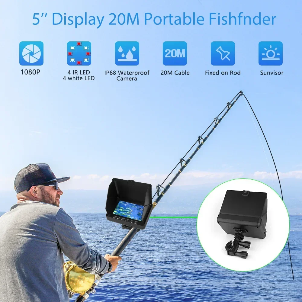 Localizador de peixes 5.0 Pole - Underwater Fishing Camera avaliação e preço